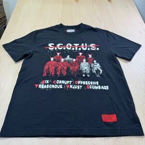 CHNGE Mens SCOTUS Abort The Court Organic Cotton Graphic T-Shirt Black XL